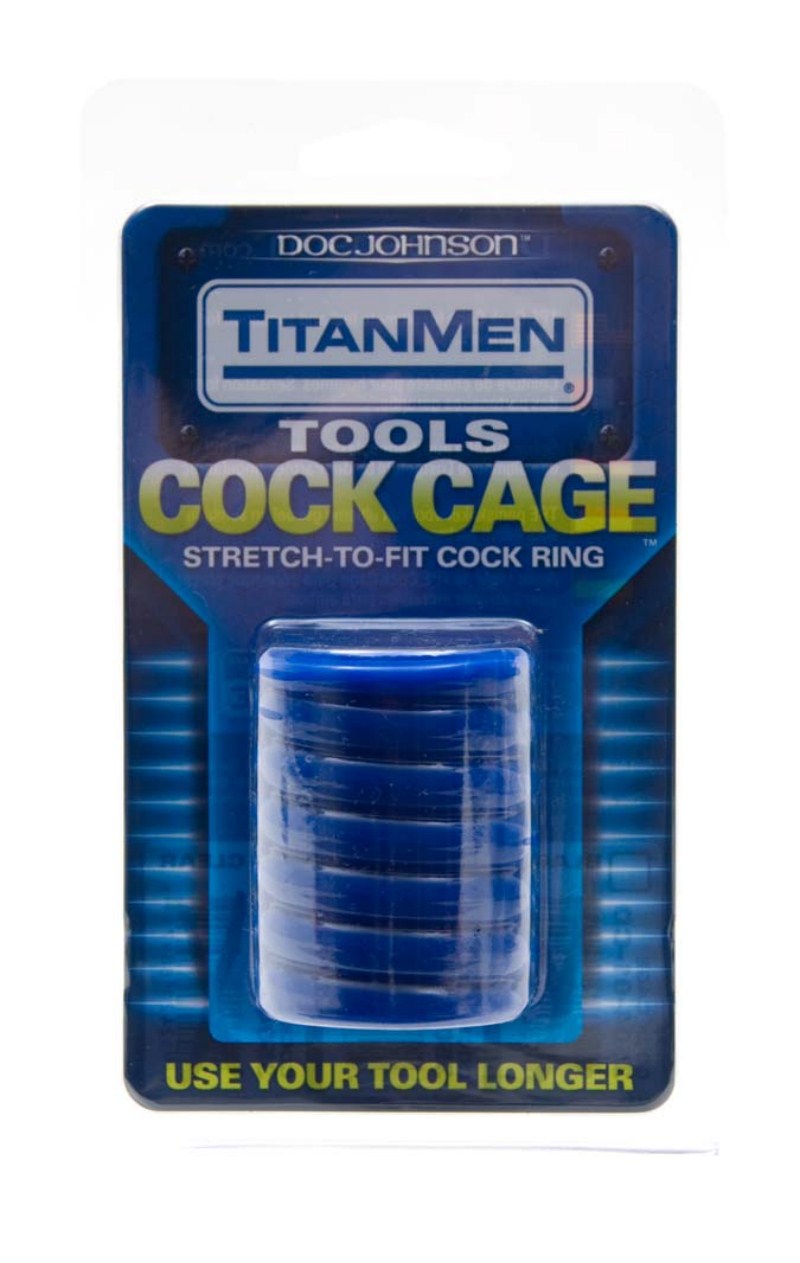 STRETCH COCK CAGE - BLUE TITAN MEN TOOLS